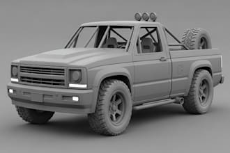 create 3d vehicle, truck, spaceship, machinery models and 2d to 3d visualization