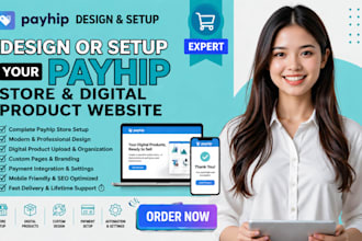 design or setup your payhip store and digital product website