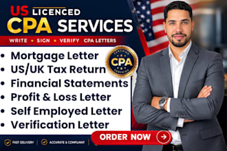 do US CPA letter for attestation, comfort letter, mortgage letter and CPA audit