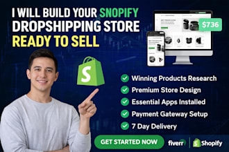 create a professional shopify dropshipping store