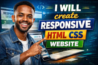 create responsive HTML CSS website