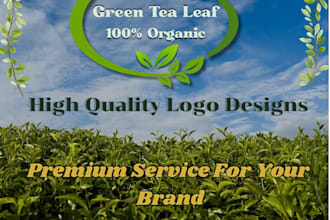 design a premium organic tea logo for your brand