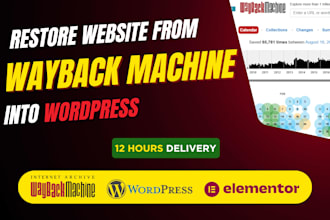 restore, recover website from wayback machine to wordpress website