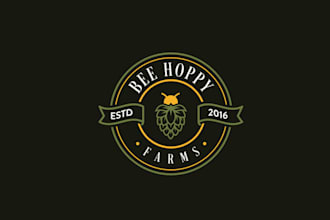 design female hops farmer brewery beer logo