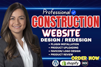 design a professional construction website or contractor website