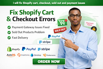 fix shopify store cart checkout sold out and payment issues fast