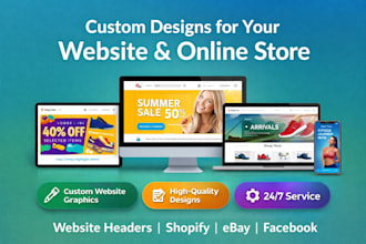 design website banner, shopify banner, website slider, header or cover