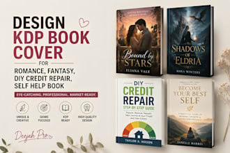design kdp book cover, romance, fantasy, diy credit repair, self help book cover
