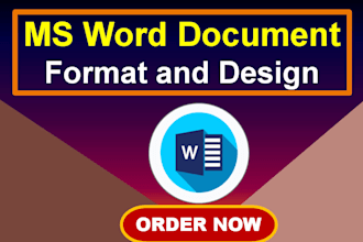 create, edit, format and design ms word document, word template