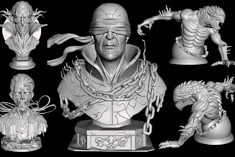 sculpt 3d realistic head bust model 3d face model 3d face sculpt for 3d printing