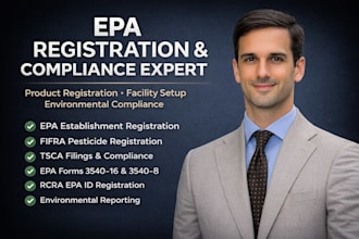 do epa registration, tsca, amazon compliance and filing