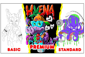 make handdrawn trippy 90s, psychedelic or futuristic 3d logo