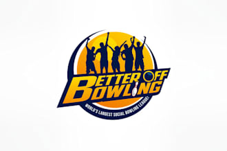 make young bowling logo for a coed social bowling league