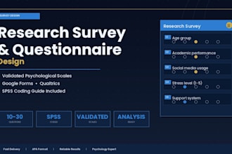 design a research survey and questionnaire for your study