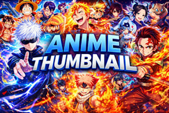 design professional youtube thumbnail for gaming and anime