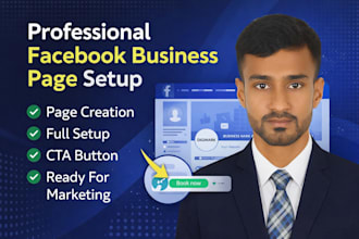 create and setup, professional  facebook business page