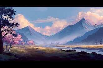 draw watercolor landscape from photo or concept