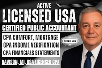 write US CPA letter CPA comfort letter mortgage letter and financial statements