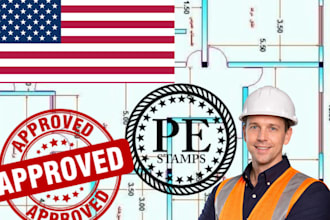 licensed architect engineer pe stamp in new york alabama and california