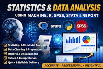 do statistics, data analysis using machine, r ,spss,stata