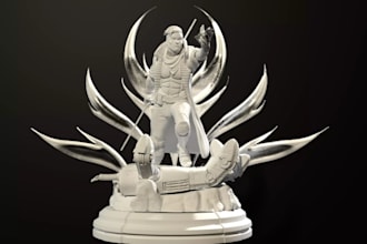 sculpt 3d printable model,warrior character,warharmmer,collectible statue,zbrush