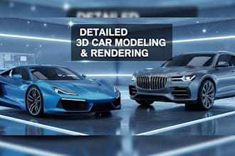 design a detailed 3d card car modelling and automotive rendering