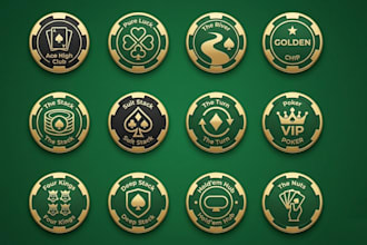 design a modern poker chip or game, poker card, poker logo for your business