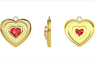 create 3d jewelry cad design with prong