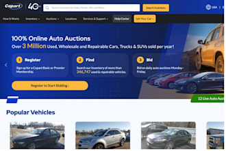 develop car auction website like copart, car marketplace web application