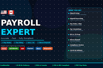 process payroll, create pay stubs and file payroll taxes