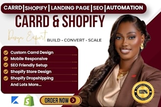design a professional carrd landing page or shopify store