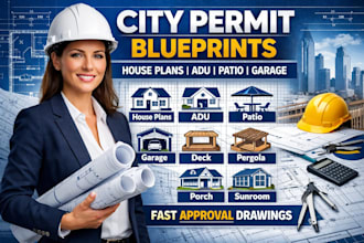 city permit blueprints architect for house plans, patio, adu, garage, deck