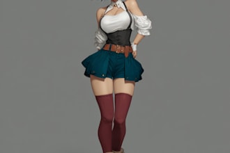 do custom anime or game style character
