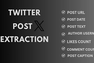 extract x posts, post date, post text, post users and much
