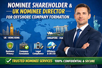provide nominee shareholder, UK nominee director for offshore company formation