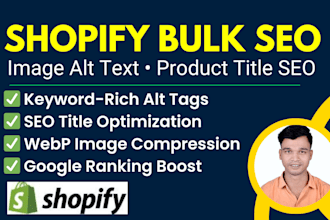do bulk shopify image alt text, product title SEO, and compression