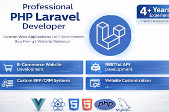 develop web apps and rest apis as full stack PHP laravel developer