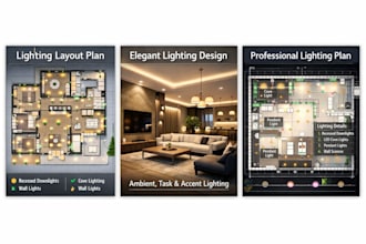 design a professional architectural lighting plan for your house or villa