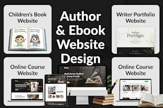 author website, ebook, children book, portfolio, course website, writer website