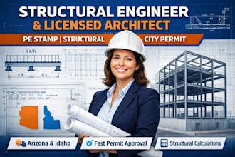 do structural design civil engineer licensed architect pe stamp in arizona idaho