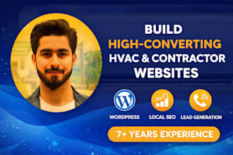 design hvac, plumbing, roofing or contractor website