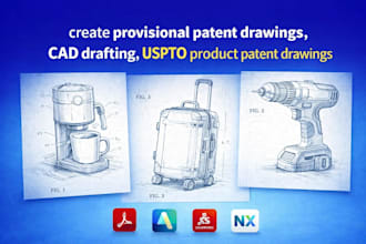create provisional patent drawings, cad drafting, uspto product patent drawings