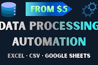 automate data processing for excel, CSV, or google sheets