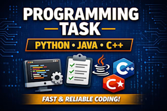 programming tasks  python, java and cpp
