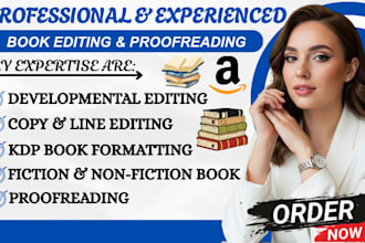 do book editing, fiction and non fiction book formatting, developmental editor
