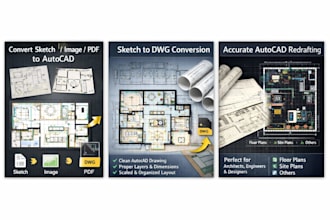 convert your sketch, image or pdf into a autocad layout