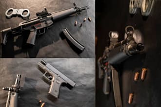 3d gun model 3d weapon model for game asset roblox unity fivem blender