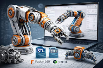 3d cad design mechanical design fusion 360 robot kinematics product design creo