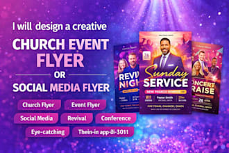 design a creative church event flyer or social media flyer