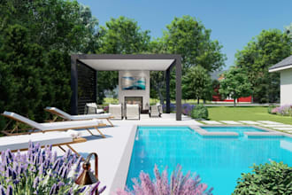 do landscape backyard design, garden, pool, pergola design, landscape architect